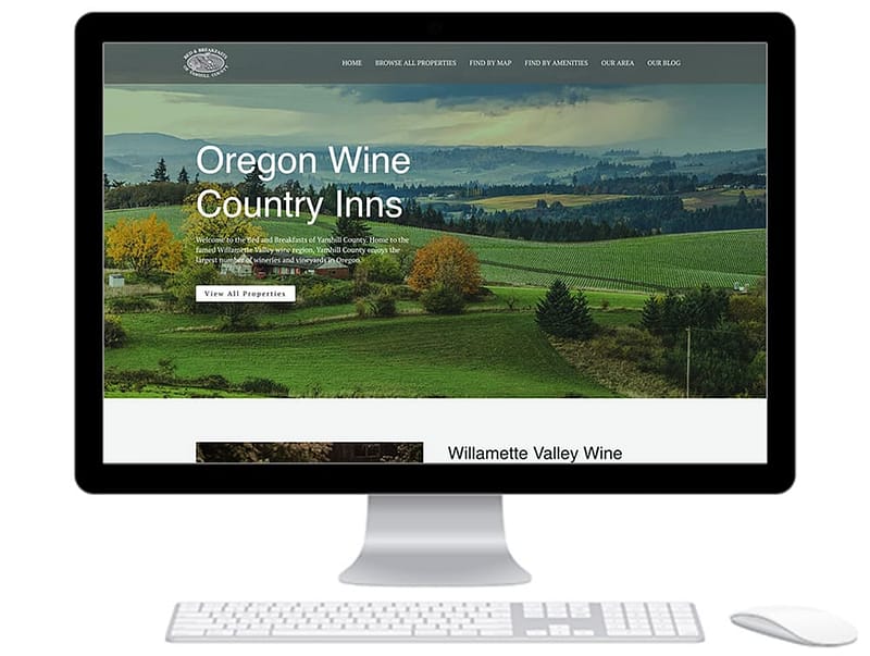 Screenshot of Oregon Wine Country Inns Website